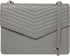 Beckeey Quilted Leather Crossbody Bag - Grey