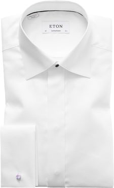 Big & Tall Eton Contemporary Fit Diamond Weave Tuxedo Shirt