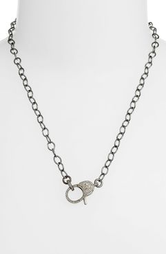 Jane Basch Diamond Pave Lock Chain Necklace