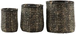 Willow Row Black Woven Seagrass Basket Planters - Set of 3 at Nordstrom Rack