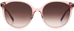 Kimberlyn 56mm Gradient Cat Eye Sunglasses - Pink/ Brown Gradient