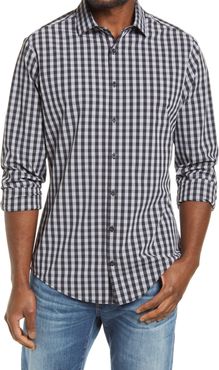 Trim Fit Gingham Performance Button-Up Shirt