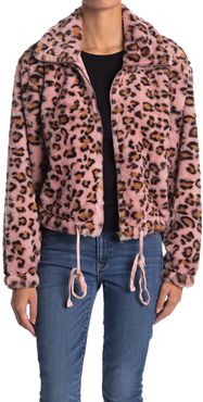 Know One Cares Leopard Faux Fur Cropped Jacket at Nordstrom Rack