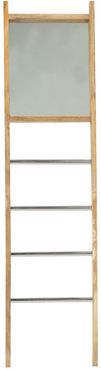 Willow Row Rectangular Mirror Topped Wooden Ladder With Silver Stainless Steel Handles - 18" X 72" at Nordstrom Rack