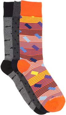 Unsimply Stitched Printed Crew Socks - Pack of 3 at Nordstrom Rack