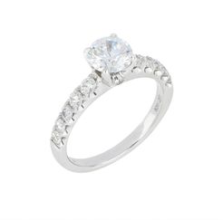 Pave Diamond Round Solitaire Engagement Ring Setting (Nordstrom Exclusive)