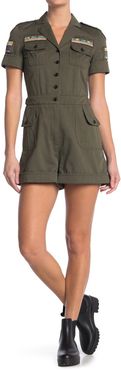 Valentino Military Short Sleeve Romper at Nordstrom Rack