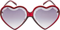 Heart Shaped Sunglasses - Tortoise/ Brown