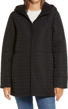 Fleece Lined Quilted Hooded Jacket