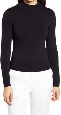 Embellished Mock Neck Sweater