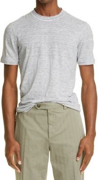 Slim Fit Stripe Linen T-Shirt