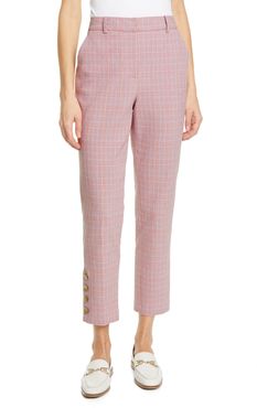 TAILORED BY REBECCA TAYLOR Rose Plaid Crop Pants at Nordstrom Rack