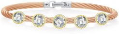 ALOR 18K Gold Prong Set White Topaz Station Bangle at Nordstrom Rack