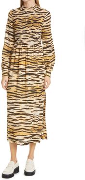 Arabella Tiger Smock Long Sleeve Dress