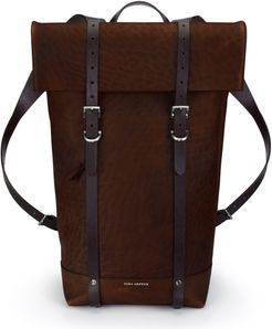 Keystone Nickel Detail Leather Rucksack - Brown