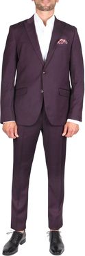 SOUL OF LONDON Burgundy Solid Two Button Notch Lapel Slim Fit Suit at Nordstrom Rack