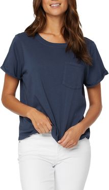 Crewneck Cuff Sleeve Cotton T-Shirt