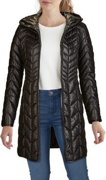 Chevron Quilted Hooded Parka