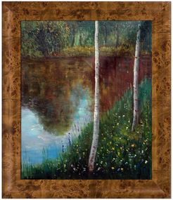 Overstock Art Landscape with Birch Trees by Gustav Klimt Framed Hand Painted Oil Reproduction at Nordstrom Rack