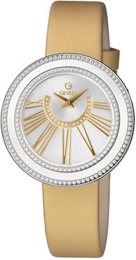 Gevril Women's Fifth Avenue Diamond Swiss Quartz Leather Strap Watch, 38mm - 0.084 ctw at Nordstrom Rack