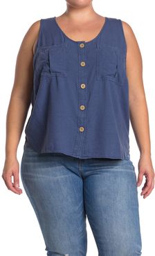 14TH PLACE Utility Button Front Sleeveless Top at Nordstrom Rack