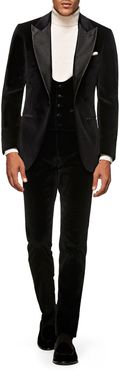 Slim Fit Velveteen Three Piece Tuxedo