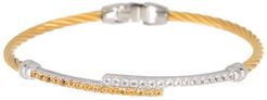 ALOR 18K White Gold & Pave Stone Yellow Cable Bracelet at Nordstrom Rack