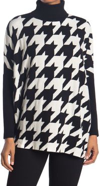 JOSEPH A Houndstooth Turtleneck Poncho at Nordstrom Rack