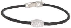 ALOR 18K White Gold Pave Diamond & Stainless Steel Cable Bracelet - 0.21 ctw at Nordstrom Rack