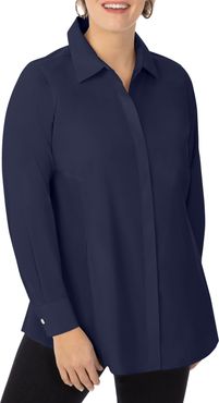 Plus Size Women's Foxcroft Cici Stretch Tunic Shirt