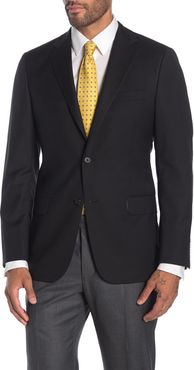 Hickey Freeman Black Solid Two Button Notch Lapel Wool Classic Fit Suit Separates Jacket at Nordstrom Rack