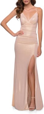 Strappy Sparkle Jersey Gown