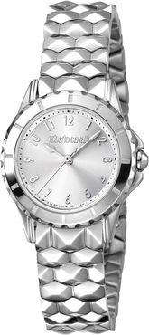 Roberto Cavalli Women's Silver Dial Stainless Steel Bracelet Watch, 28mm at Nordstrom Rack