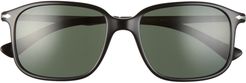 53mm Rectangular Sunglasses - Black/ Green