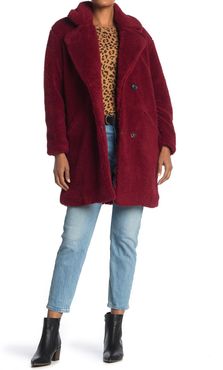 Lucky Brand Double Breasted Faux Teddy Fur Coat at Nordstrom Rack