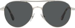 Phantos 57mm Aviator Sunglasses - Grey Trasparent/ Antique Grey