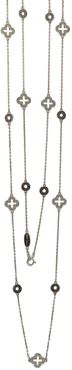 Suzy Levian Sterling Silver Sapphire & Diamond Accent Station Necklace - 0.02 ctw at Nordstrom Rack