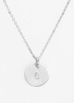 Sterling Silver Initial Mini Disc Necklace