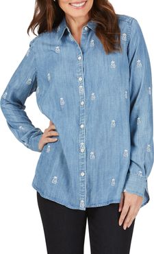 Carmen Embroidered Pineapple Chambray Shirt