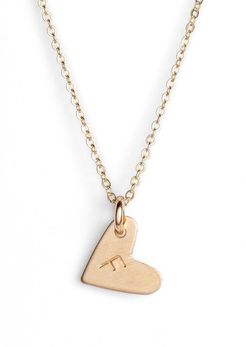 14K-Gold Fill Initial Mini Heart Pendant Necklace