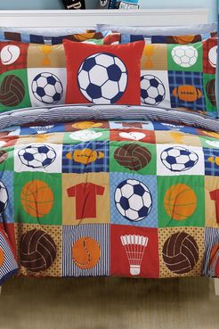Chic Home Bedding Full Thien Reversible Patchwork Print Athletic Youth Design Bed In a Bag Comforter 8-Piece Set - Multi Color a