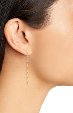 Diamond Chain Link Drop Earrings