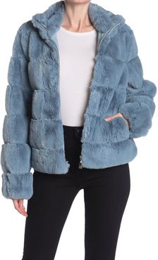 Calvin Klein Quilted Faux Fur Zip Jacket at Nordstrom Rack