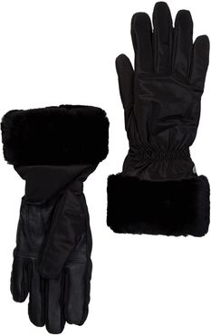 UGG Genuine Dyed Shearling Trim Tech Gloves at Nordstrom Rack