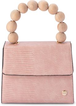 Caylee Wooden Bead Handle Clutch - Pink