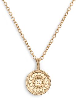 Beaded Reversible Circle Pendant Necklace