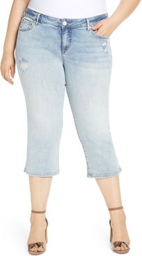 Plus Size Women's Slink Jeans Distressed Crop Straight Leg Jeans
