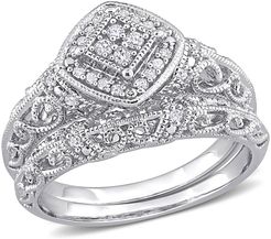 Delmar Sterling Silver Pave Diamond Filigree Ring - 0.19 ctw at Nordstrom Rack
