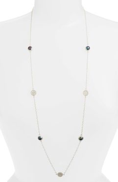 Anna Beck 18K Yellow Gold Plated Sterling Silver Blue Pearl Station Necklace at Nordstrom Rack