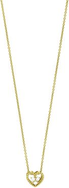 Bony Levy 18K Yellow Gold Prong Set 3-Diamond Petite Open Heart Pendant Necklace at Nordstrom Rack